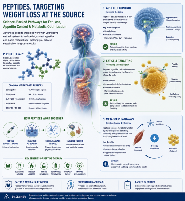 Weight loss peptides mechanism illustration